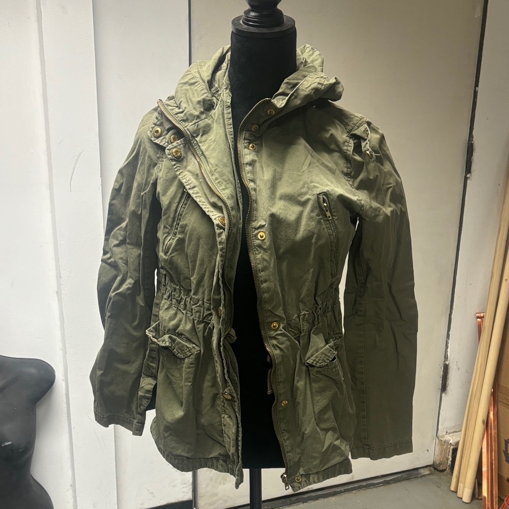 Olive Green Hooded Women's Jacket
